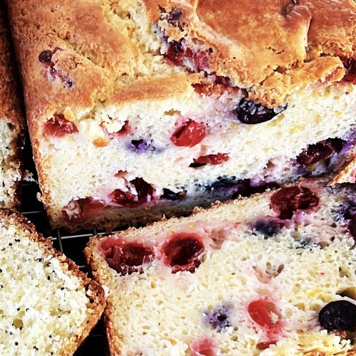 Cranberry (and blueberries) Orange Bread